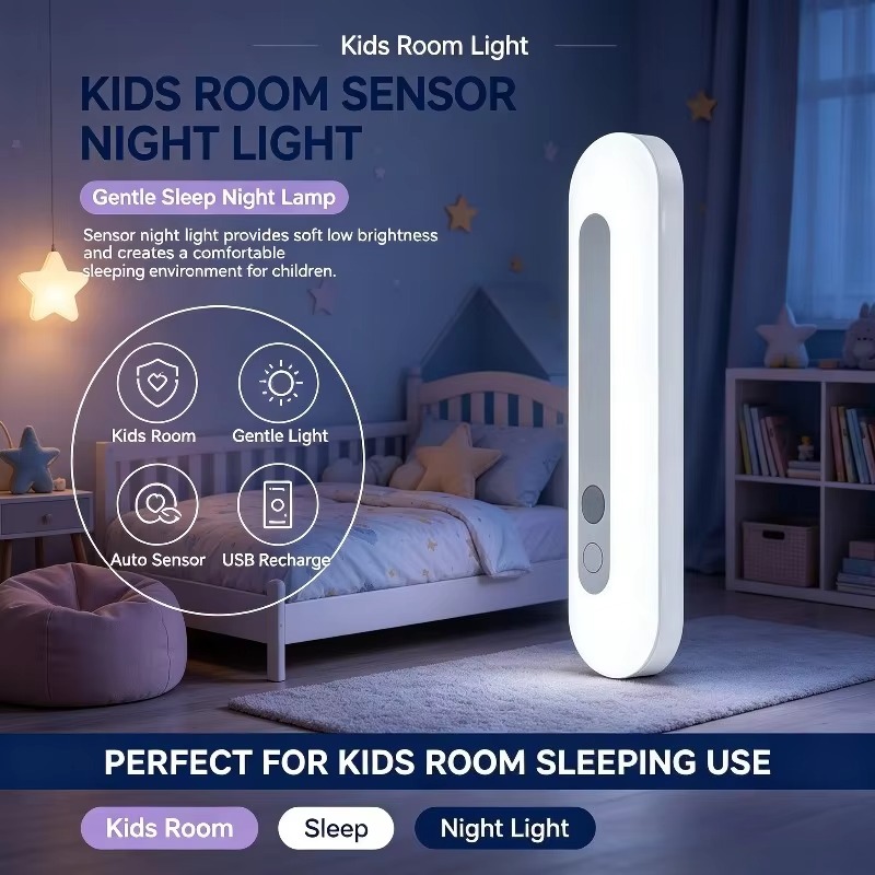 Baby Nursery Wall Lights - Inteligentna lampka nocna z czujnikiem, zasilana
