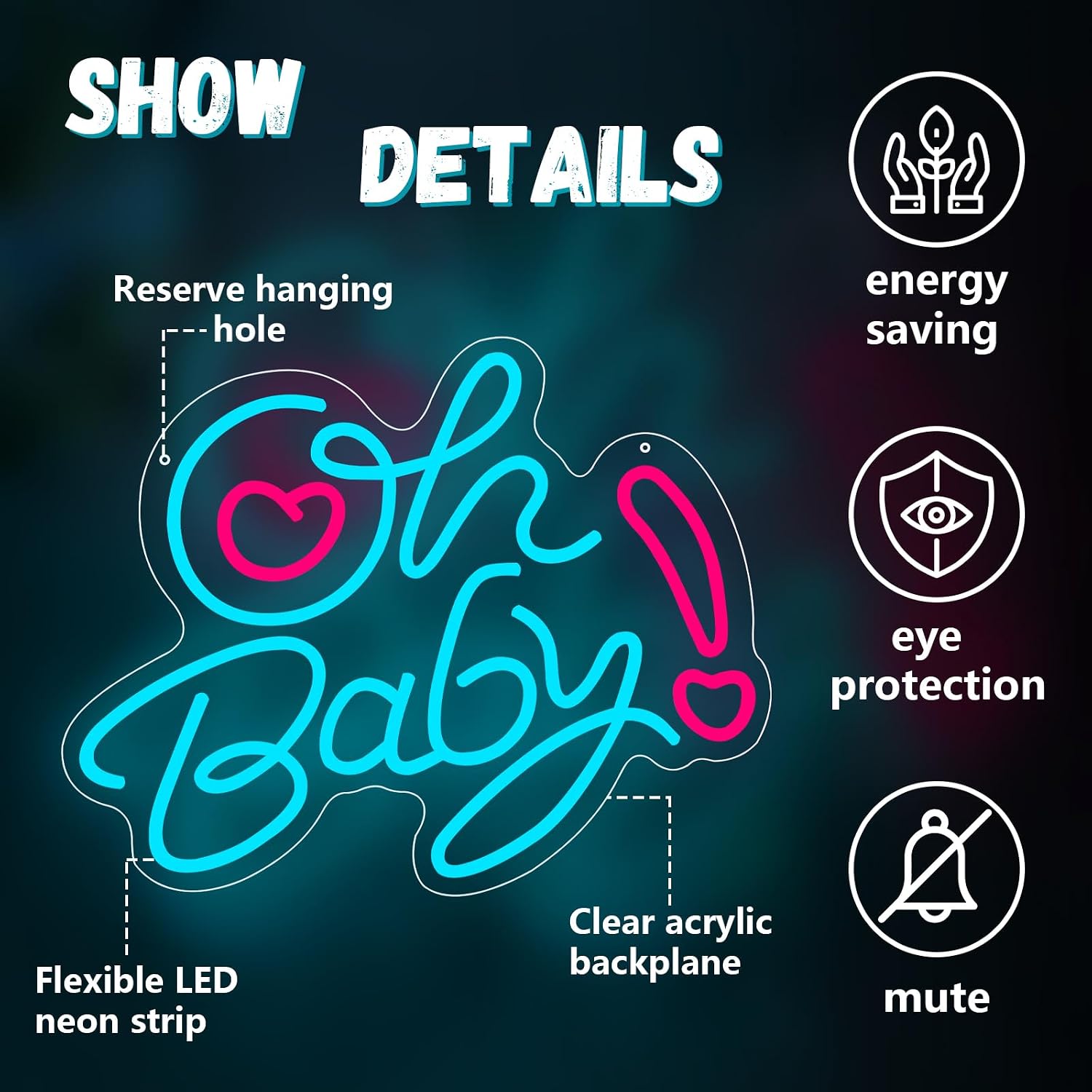 Oh Baby Heart LED Neonowy Znak – Baby Nursery Wall Lights recenzja i cena