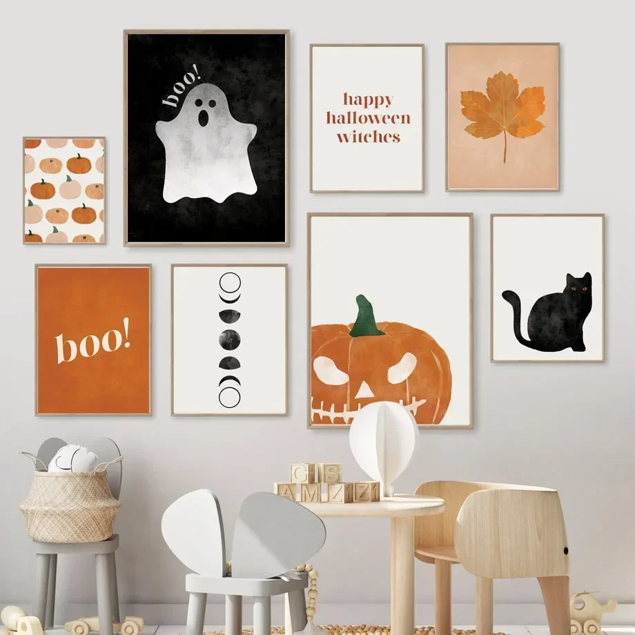 Obraz na płótnie z kotem, dyni – Baby Nursery Decor Girl recenzja i cena